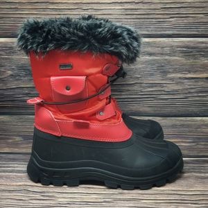 DREAM PAIRS Warm Faux Fur Lined Red Snow Boots 6